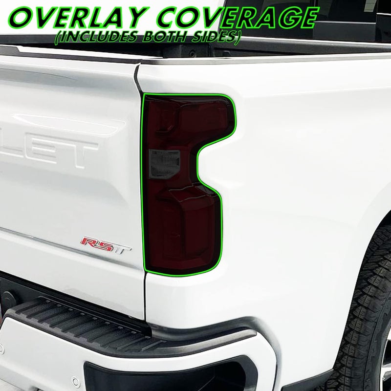 SlickMod PreCut Vinyl Smoke Tint for 2019-2022 Chevy Silverado Tail Light (1. Taillight, 20% Dark Smoke) - Image 2